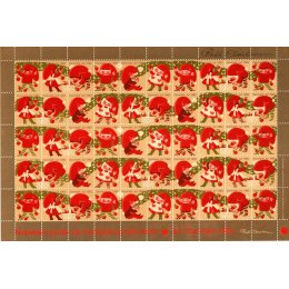 1982 - Danmark - Julemærkeark nissebørn pynter op - Frimærke - Postfrisk.